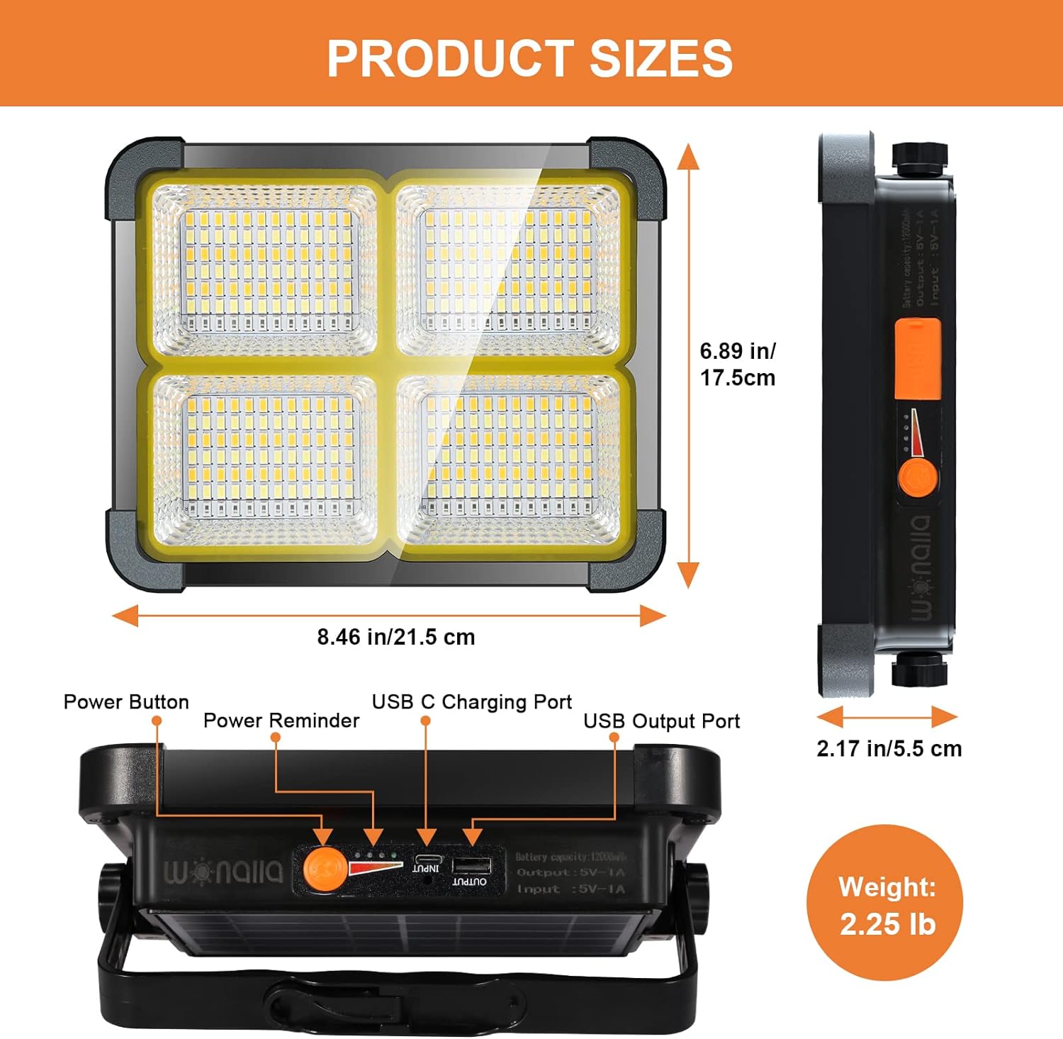 Rechargeable Solar Work Light